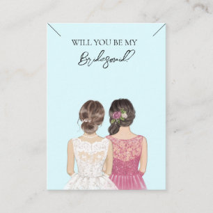 Wedding Bride Bridesmaid Necklace Display Card Visitenkarte