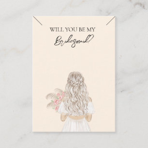 Wedding Bride Bridesmaid Necklace Display Card Visitenkarte