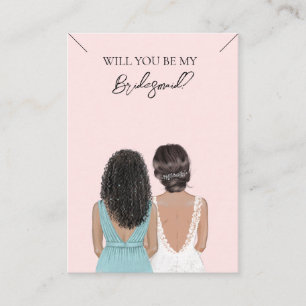 Wedding Bride Bridesmaid Necklace Display Card Visitenkarte