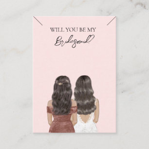 Wedding Bride Bridesmaid Necklace Display Card Visitenkarte
