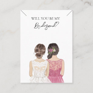 Wedding Bride Bridesmaid Necklace Display Card Visitenkarte