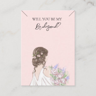 Wedding Bride Bridesmaid Necklace Display Card Visitenkarte