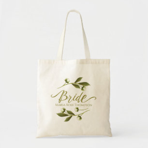 Wedding Bride Floral Personalisiert Vintag Bridal Tragetasche