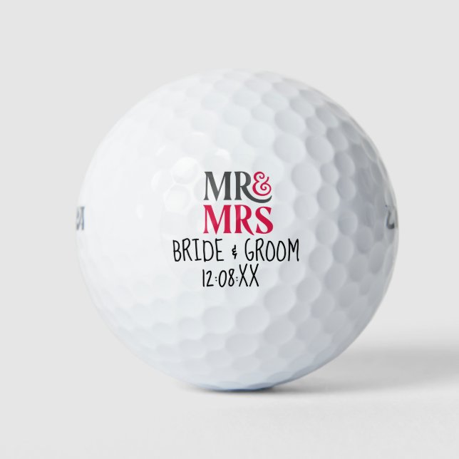 Wedding Bride & Groom Mr. & Mrs. Golfball