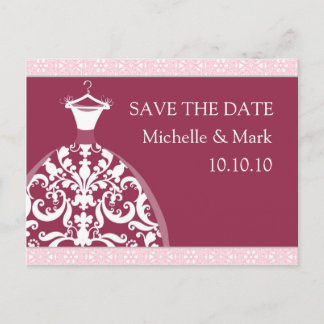 Wedding Bride Save the Date Happy Red card Ankündigungspostkarte