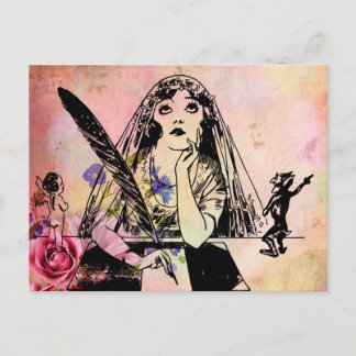 Wedding Bride Vintag Postkarte