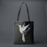 Wedding Bride White Script Boho Hummingbird<br><div class="desc">Moderne Hochzeit Bridal White Script Bride farbenfroh Hummingbird Tote Bag. Für kundenspezifische Designs oder Hilfe beim Transfer von Designs,  schreiben Sie uns und wir werden schnell antworten</div>