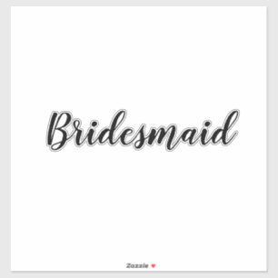 Wedding Bridesmaid 2023 Einfaches Minimal an benut Aufkleber