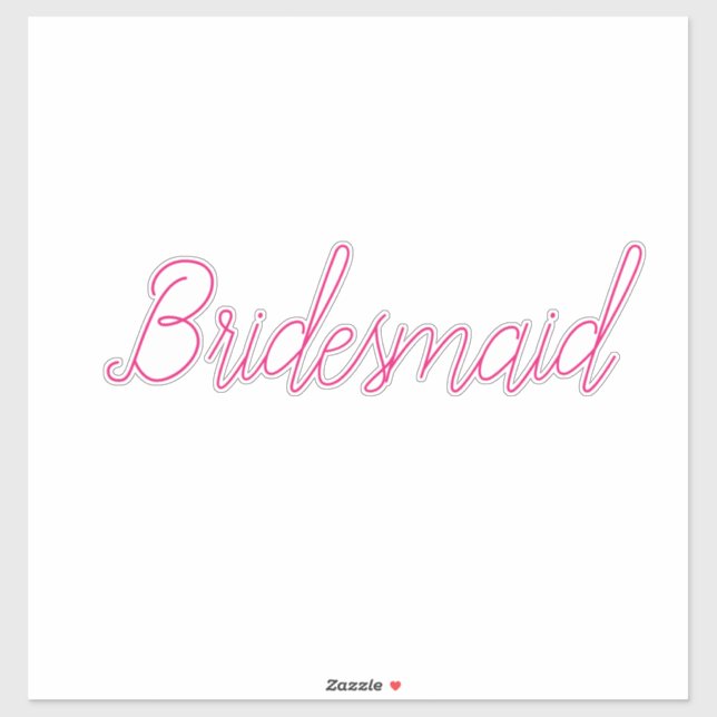 Wedding Bridesmaid Einfache Minimal Rosa Custom 20 Aufkleber (Blatt)