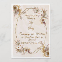 Wedding Brown and beige Invitation