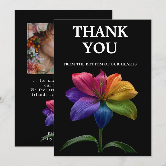 🌈 Wedding budget with photo Dankeskarte (Vorne/Hinten)