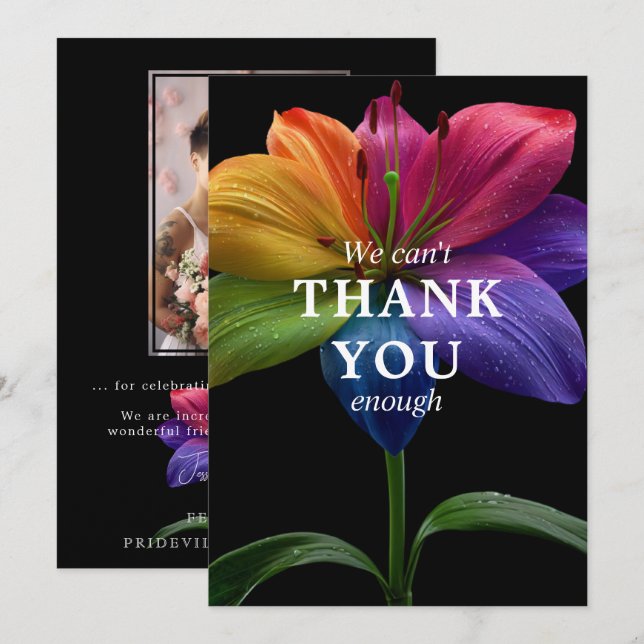 🌈 Wedding budget  with photo Dankeskarte (Vorne/Hinten)