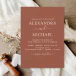 Wedding Burnt Orange Boho Terracotta Einladung<br><div class="desc">Terracotta Burnt Orange Boho Bohemische Hochzeitsfrühlings- oder Sommerhochzeiten-Einladungen - beinhaltet eine schöne und elegante Schrift-Typografie mit einer modernen,  einfachen und klassischen Farbe für die besondere Hochzeitsfeier.</div>