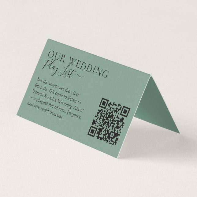 Wedding Cadet Blue Green QR Code Playlist (Vorderseite)