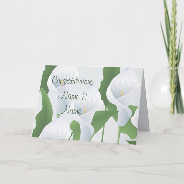 Wedding Calla Lilies Herzlichen Glückwunsch Grußka Karte (Vorderseite)