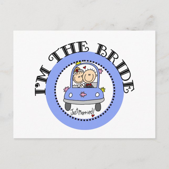 Wedding Car Bride Postkarte (Vorderseite)