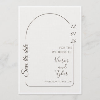 Wedding Card – Modern Minimal Save The Date Arch  Einladung