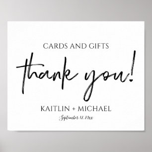 Wedding Cards & Gifts 8x10 Modern Script Black Poster