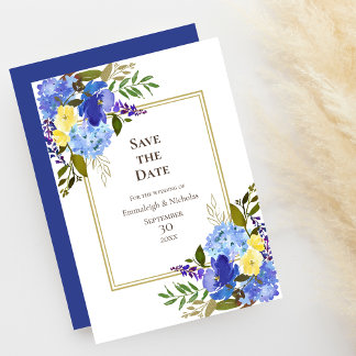 Wedding Carolina Classic Blue Save the Date Einladung