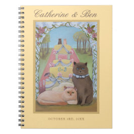 Wedding Cats Personalized Yellow  Notebook Notizblock