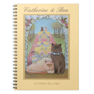 Wedding Cats Personalized Yellow  Notebook Notizblock