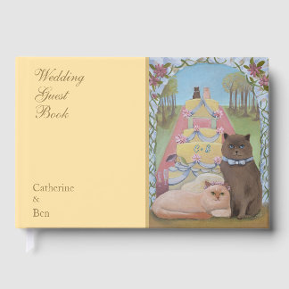Wedding Cats Yellow "9 x 6" Guest Book Gästebuch