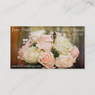 Wedding Celebrant Vintages stilvolles Blumenstrau Visitenkarte