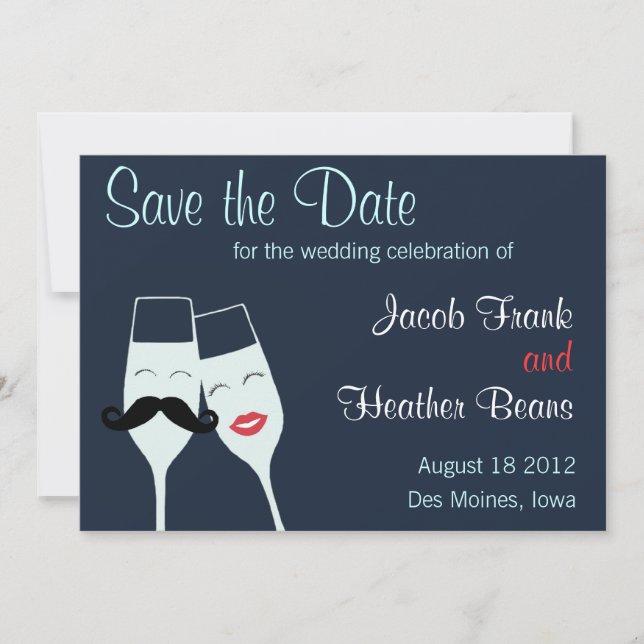 Wedding Champagne Toast Save the Date (Vorderseite)