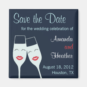Wedding Champagne Toast Save the Date Magnet