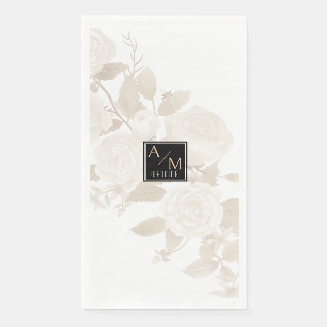 Wedding Chic Monogram Serviette (Vorderseite)