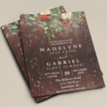 Wedding Christmas Winter Rustic Pine Drop Wood  Flyer<br><div class="desc">One design per sheet. Budget invitations do not include envelopes. This design may be personalized in the area provided by changing the photo and/or text. Or it can be customized by clicking Personalize this Template and then choosing the click to customize further option and delete or change the color of...</div>