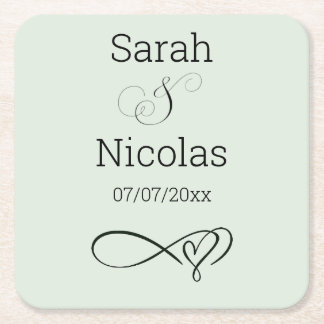 Wedding coasters personalized minimalist  rechteckiger pappuntersetzer