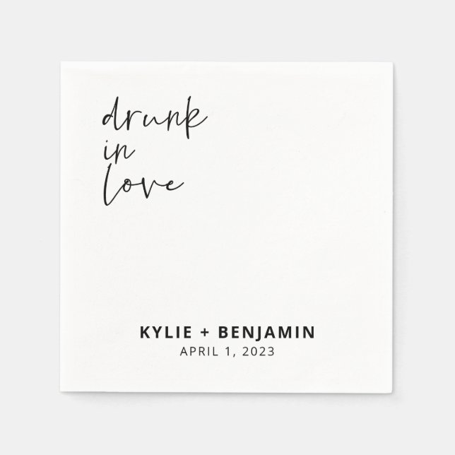 Wedding Cocktail Napkin Serviette (Vorderseite)