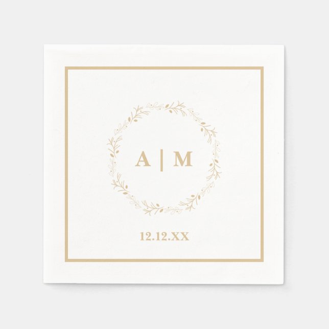 Wedding Cocktail Napkin Serviette (Vorderseite)