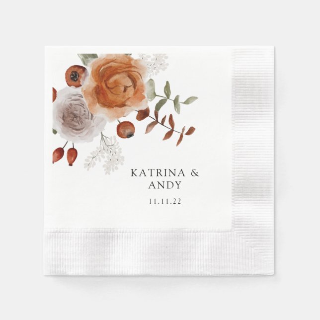 Wedding Cocktail Napkins Serviette (Vorderseite)
