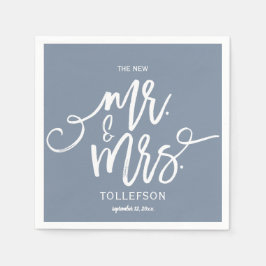 Wedding Cocktail Napkins | Typografie (Dusty Blue) Serviette