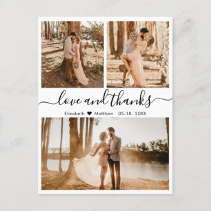 Wedding Collage Liebe und vielen Dank Postkarte