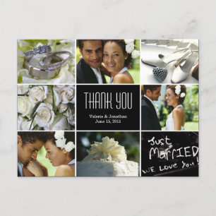 Wedding Collage Vielen Dank Postcard Postkarte