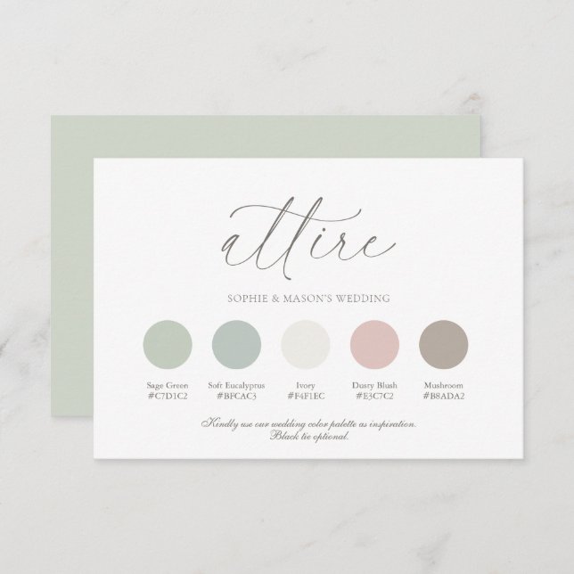 Wedding Color Palette Guide Einladung (Vorne/Hinten)