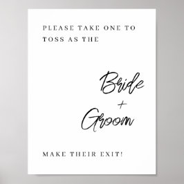 Wedding Confetti Toss Sign - einfach elegant Poster