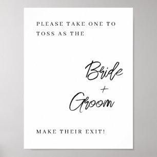 Wedding Confetti Toss Sign - einfach elegant Poster
