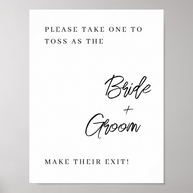 Wedding Confetti Toss Sign - einfach elegant Poster (Vorne)