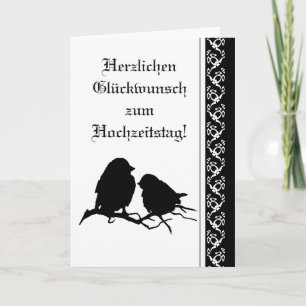 Wedding Congratulations Bird Silhouette German Karte