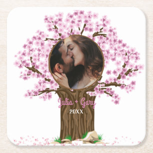 Wedding Couple Custom Foto Rechteckiger Pappuntersetzer