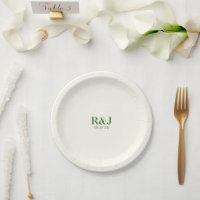 Wedding Couple Green Monogram