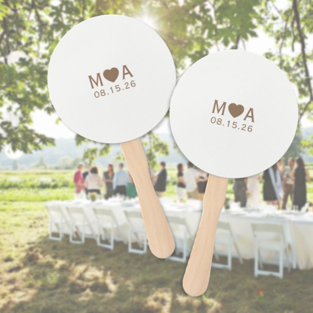 Wedding Couple Monogram Fächer (Wedding Couple Monogram Hand Fan (multiple shown))
