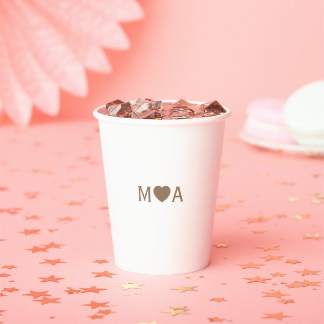 Wedding Couple Monogram Pappbecher (Insitu)
