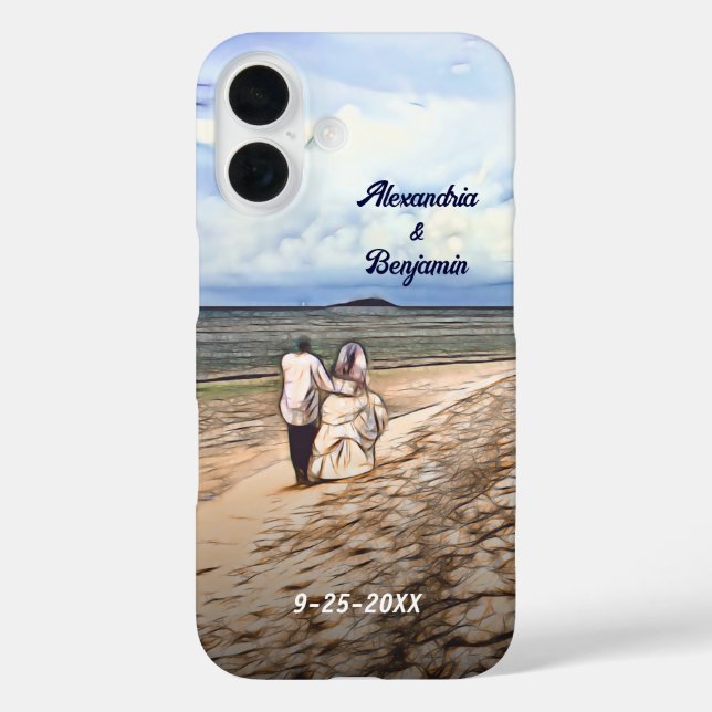 Wedding Couple Newlywed Foto Personalize Case-Mate iPhone Hülle (Rückseite)