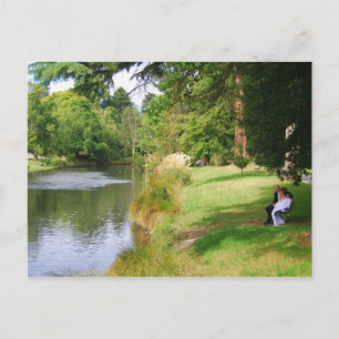 Wedding Couple on Avon River, New Zealand Postcard Postkarte
