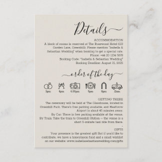 Wedding Cream Details Begleitkarte